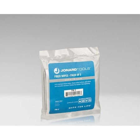 Jonard Tools Fiber Wipes, PK5 FW-5